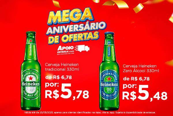 Heineken Long 330ml até 25/05
